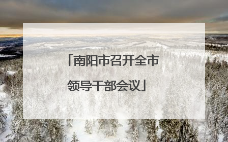 南阳市召开全市领导干部会议