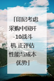 印尼考虑采购中国歼-10战斗机 正评估性能与成本优势