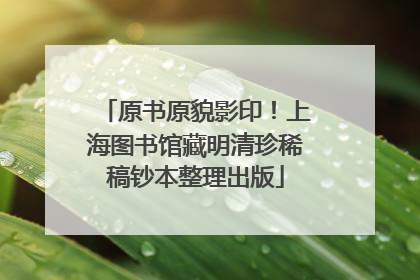 原书原貌影印！上海图书馆藏明清珍稀稿钞本整理出版