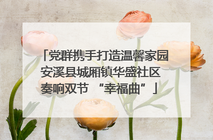 党群携手打造温馨家园 安溪县城厢镇华盛社区奏响双节 “幸福曲”