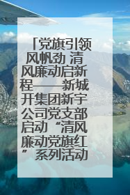 党旗引领风帆劲 清风廉动启新程——新城开集团新宇公司党支部启动“清风廉动党旗红”系列活动
