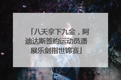 八天拿下九金，阿迪达斯签约运动员潘展乐剑指世锦赛