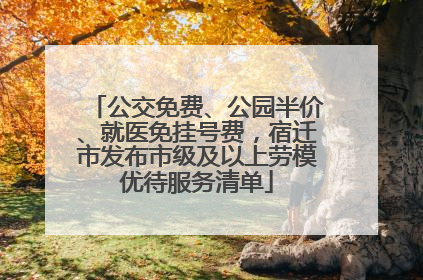 公交免费、公园半价、就医免挂号费，宿迁市发布市级及以上劳模优待服务清单