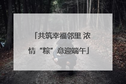 共筑幸福邻里 浓情“粽”意迎端午