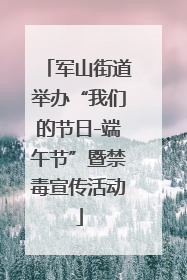 军山街道举办“我们的节日-端午节”暨禁毒宣传活动