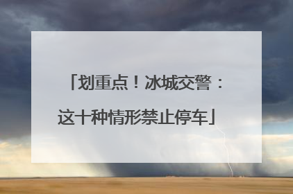 划重点！冰城交警：这十种情形禁止停车