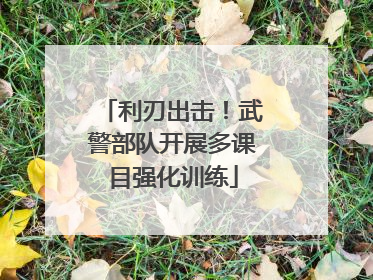 利刃出击！武警部队开展多课目强化训练