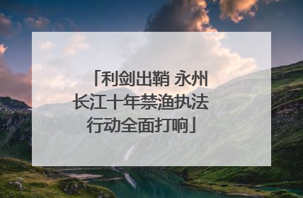 利剑出鞘 永州长江十年禁渔执法行动全面打响