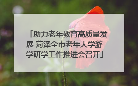 助力老年教育高质量发展 菏泽全市老年大学游学研学工作推进会召开