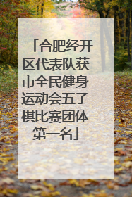 合肥经开区代表队获市全民健身运动会五子棋比赛团体第一名