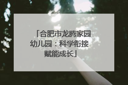 合肥市龙腾家园幼儿园：科学衔接 赋能成长