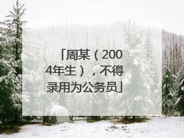 周某（2004年生），不得录用为公务员