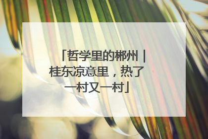 哲学里的郴州｜桂东凉意里，热了一村又一村