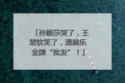 孙颖莎哭了，王楚钦笑了，潘展乐金牌“批发”！
