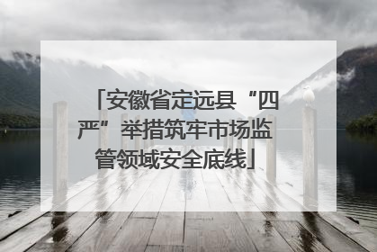 安徽省定远县“四严”举措筑牢市场监管领域安全底线
