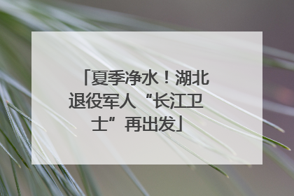 夏季净水！湖北退役军人“长江卫士”再出发