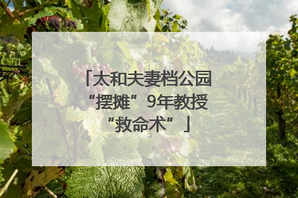 太和夫妻档公园“摆摊”9年教授“救命术”