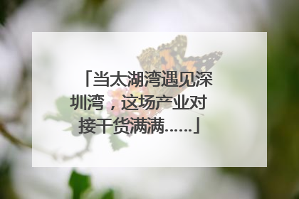 当太湖湾遇见深圳湾，这场产业对接干货满满……