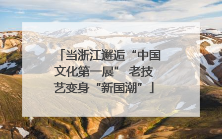 当浙江邂逅“中国文化第一展” 老技艺变身“新国潮”
