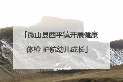 微山县西平镇开展健康体检 护航幼儿成长