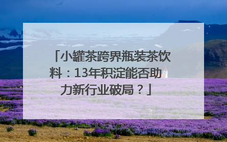 小罐茶跨界瓶装茶饮料：13年积淀能否助力新行业破局？