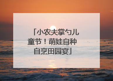 小农夫掌勺儿童节！萌娃自种自烹田园宴