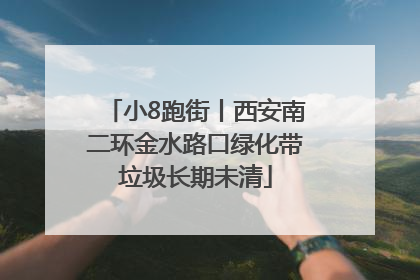 小8跑街丨西安南二环金水路口绿化带垃圾长期未清