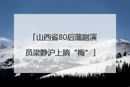 山西省80后蒲剧演员梁静沪上摘“梅”