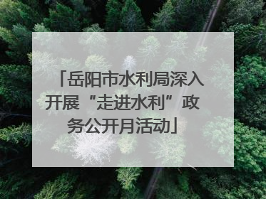 岳阳市水利局深入开展“走进水利”政务公开月活动