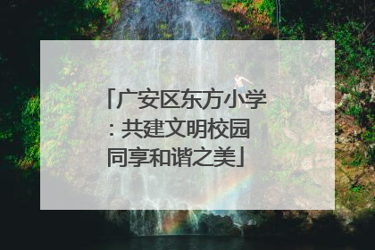 广安区东方小学：共建文明校园 同享和谐之美