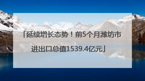 延续增长态势！前5个月潍坊市进出口总值1539.4亿元