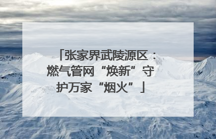 张家界武陵源区：燃气管网“焕新”守护万家“烟火”