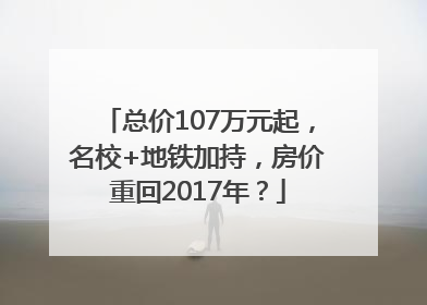 总价107万元起，名校+地铁加持，房价重回2017年？