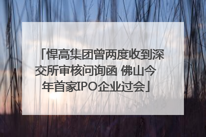 悍高集团曾两度收到深交所审核问询函 佛山今年首家IPO企业过会