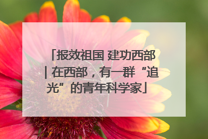 报效祖国 建功西部｜在西部，有一群“追光”的青年科学家