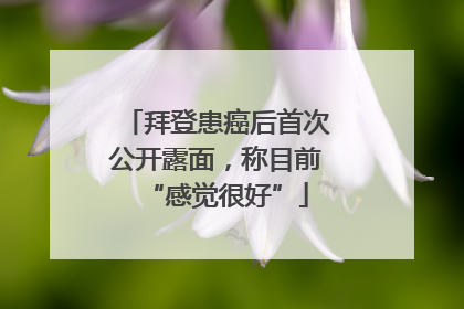 拜登患癌后首次公开露面，称目前“感觉很好”
