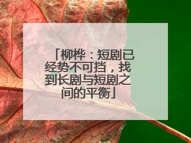 柳桦：短剧已经势不可挡，找到长剧与短剧之间的平衡