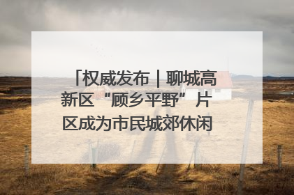 权威发布｜聊城高新区“顾乡平野”片区成为市民城郊休闲全新目的地