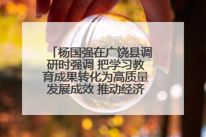 杨国强在广饶县调研时强调 把学习教育成果转化为高质量发展成效 推动经济稳健向好进中提质