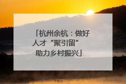 杭州余杭：做好人才“聚引留” 助力乡村振兴