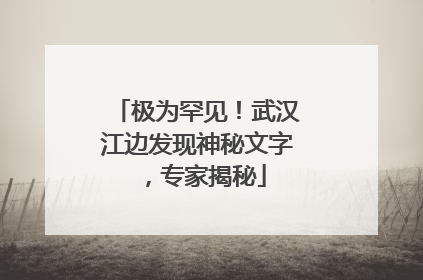 极为罕见！武汉江边发现神秘文字，专家揭秘