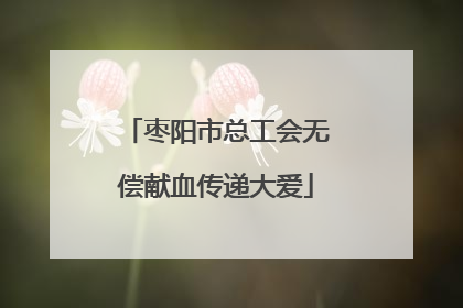 枣阳市总工会无偿献血传递大爱