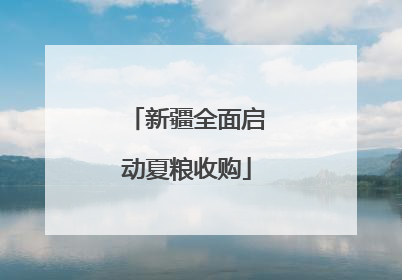新疆全面启动夏粮收购