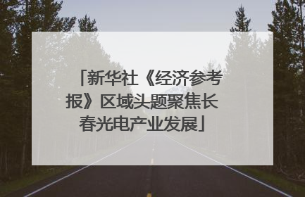 新华社《经济参考报》区域头题聚焦长春光电产业发展