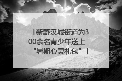 新野汉城街道为300余名青少年送上“暑期心灵礼包”