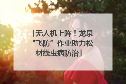 无人机上阵！龙泉“飞防”作业助力松材线虫病防治