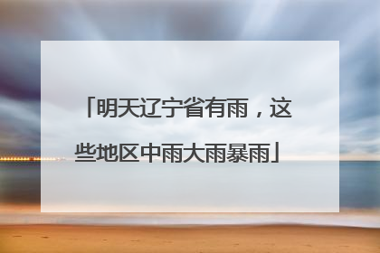 明天辽宁省有雨，这些地区中雨大雨暴雨