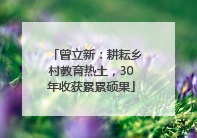 曾立新：耕耘乡村教育热土，30年收获累累硕果