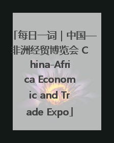 每日一词｜中国—非洲经贸博览会 China-Africa Economic and Trade Expo