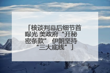 核谈判幕后细节首曝光 美政府“开秘密条款” 伊朗坚持“三大底线”